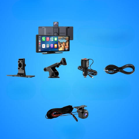 Schermo Auto Multifunzionale – Supporto per Telecamera di Retromarcia e Controllo Vocale