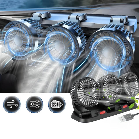 Mini Fan with Triple Head – Optimal Freshness in the Car
