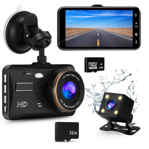 Dashcam Foran Og Bagpå — Klare Og Præcise Optagelser