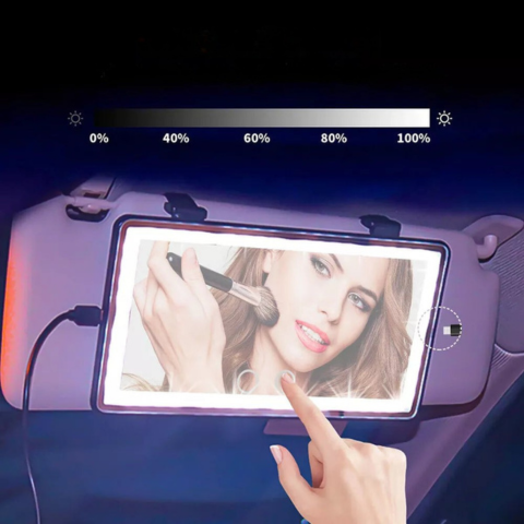 Specchio LED da Sole Per Auto – Illuminazione Regolabile e Ricaricabile