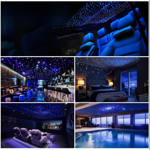 Kit de iluminación del cielo estrellado de fibra óptica - Efecto de iluminación único y ambiente nocturno