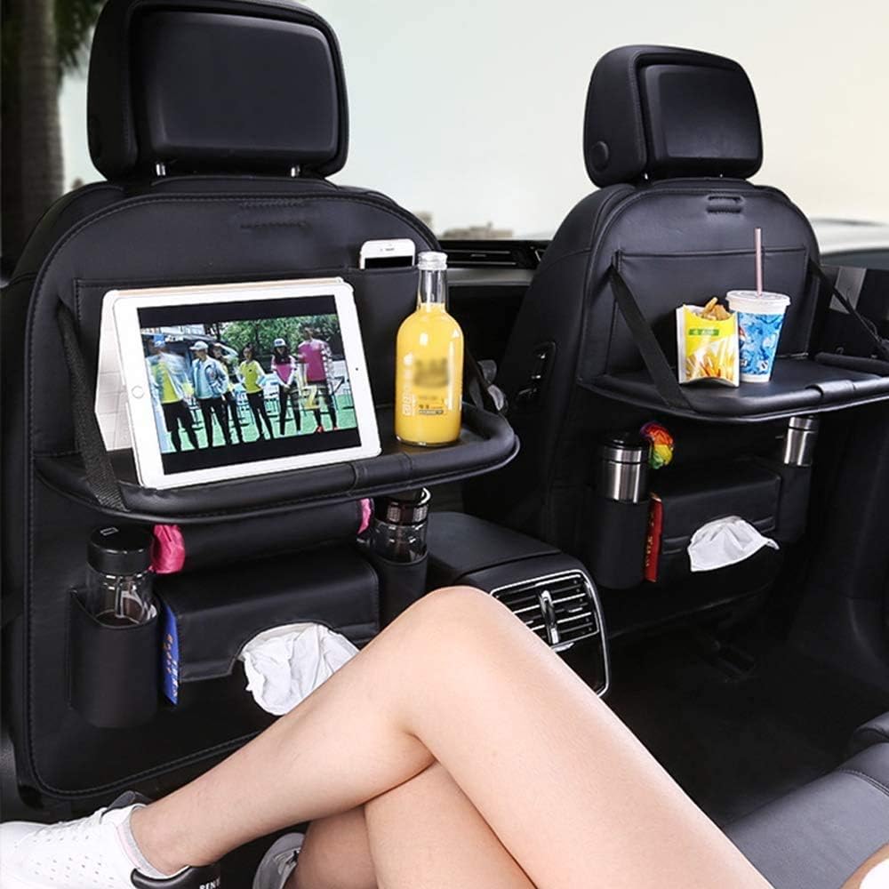 Organizador De Asiento Trasero De Coche Con Mesa Plegable — Fácil De Instalar Y Duradero