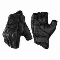 Motorcykelhandsker med Halvfingre i PU-læder – Retro Biker Stil & Åndbare Sommer 