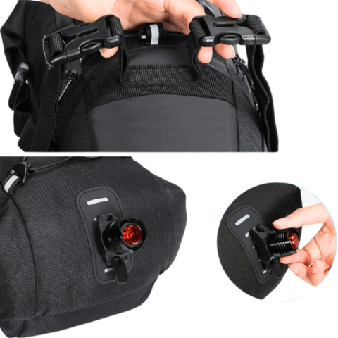 Borsa da sella per bici grande capacità — Impermeabile e riflettente 