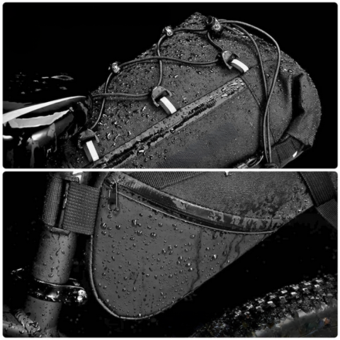 Borsa da sella per bici grande capacità — Impermeabile e riflettente 