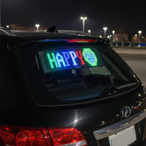 Programmierbares LED-Schild für Auto — Moderne Kommunikation & Stil 