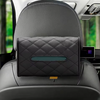 Boîte À Mouchoirs Voiture En Cuir PU – Fixation Pare-Soleil Ou Appuie-Tête