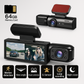 Dashcam Dobbelt Full HD Bil - Nattesyn + Indvendig Kamera 